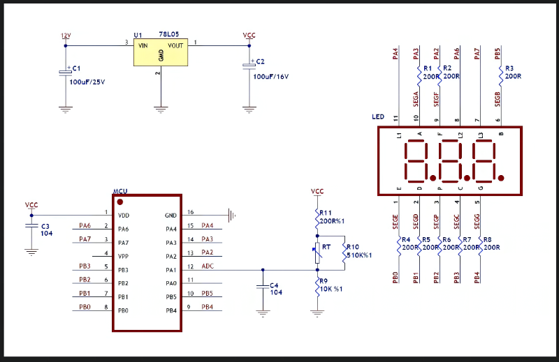 電子溫度計(jì)原理圖